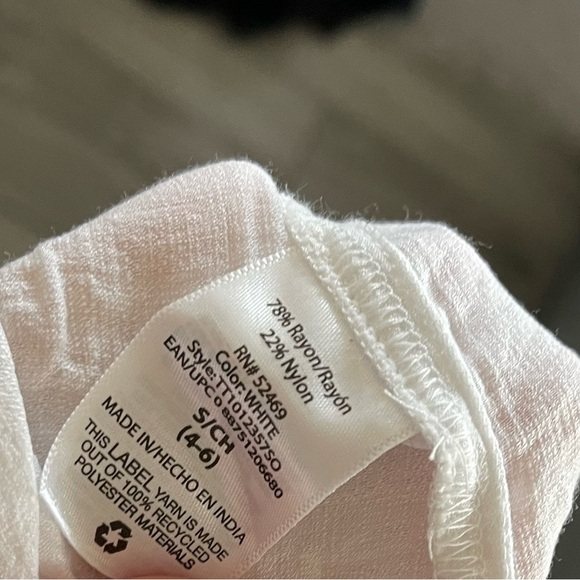 Time and Tru|White Long Tunic Button Down Blouse, Beachy Vibes•••Size Small,NWT - Picture 6 of 13